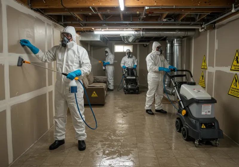 Basement Moisture Removal and Structural Drying process in Danville, AR